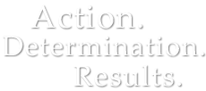 Action. Determination. Results.